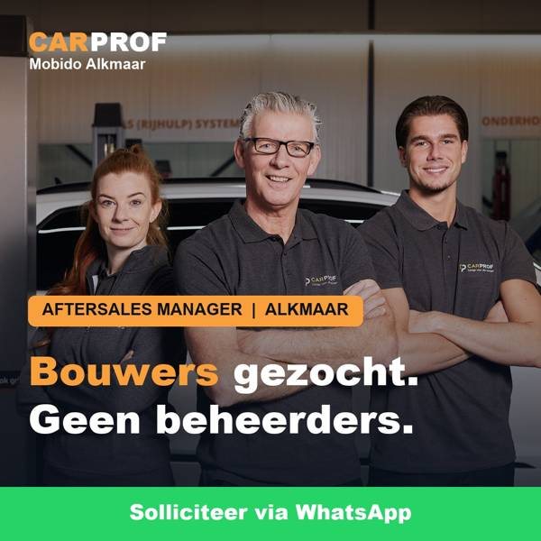 Wervingsadvertentie van Mobido CarProf voor een Aftersales Manager